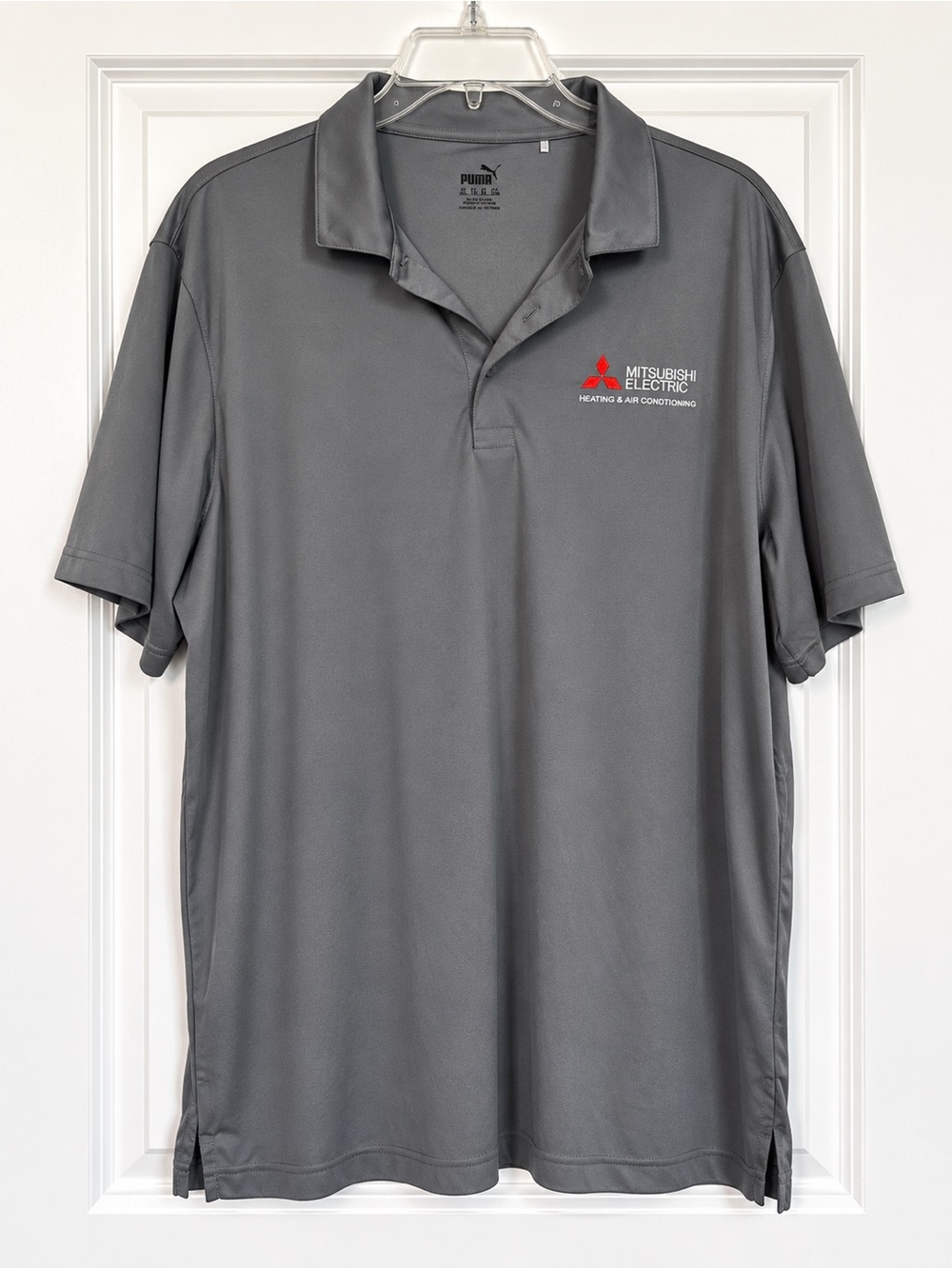 Puma Gray Polo with Red Mitsubishi Electric Logo